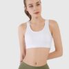 Women Sports Bra - Tank Crop Top - High Impact Support - White - M
