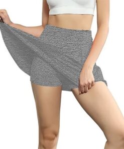 Women Sports Quick Drying Tennis & Golf Skirt -Light Grey - 4 XL