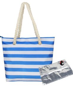 Women Summer Beach Bag Wine Tote Bag with Hidden Insulated Compartment