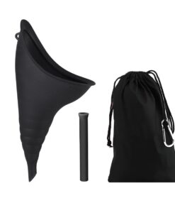 Women Travel Reusable Pee Funnel Device Set Outdoor Toilet Essentials - Black