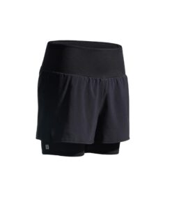 Women's 2-in-1 Fitness Cardio Shorts - Black - XS