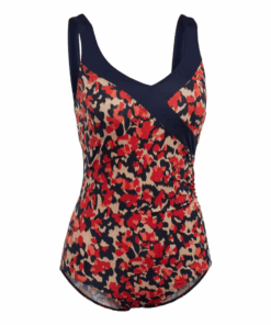 Women's Aquafit 1-piece Swimsuit Karli Leo Beige Orange Blue - M