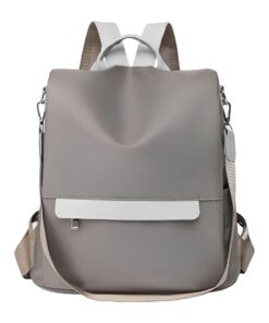 Women's Backpack Fashion Anti-Theft Purse Casual Shoulder Bag Travel Bag - Khaki