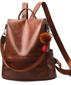 Women'S Backpack Pu Leather Anti-Theft Shoulder Bag Fashion Bags - Brown