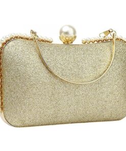 Womens Clutch Pearls Evening Bag Wedding Party Purse and Shoulder Handbag