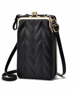 Women's Crossbody Cellphone Pouch Slim Shoulder Sling Bag - Black