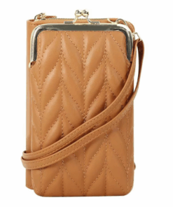 Women's Crossbody Cellphone Pouch Slim Shoulder Sling Bag - Brown