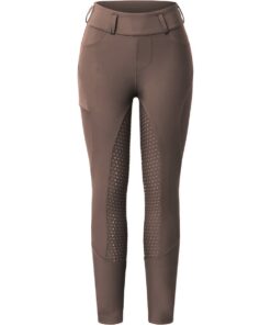 Women's Equestrian Horse Riding Pants Full Seat Silicone Breeches Tights - Brown - M