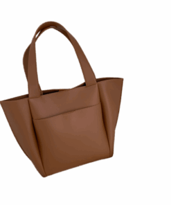 Women's Fashion PU Leather Big Tote Bags - Brown