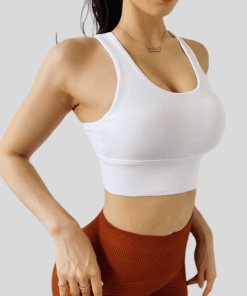 Women's Fitness Sports Bra - High Impact - White - XL