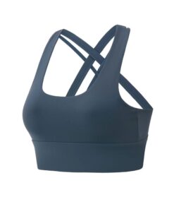 Women's Fitness Sports Bra With Cross Straps for Yoga & Workouts - Blue - M