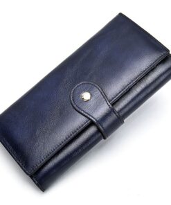 Women's Genuine Leather Clutch Wallet with Card Holder Organizer Ideal Gift - royalblue
