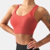 Women's Gym Running Fitness Sports Bra - High Impact - International Orange - S