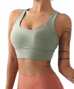 Women's Gym Running Fitness Sports Bra - High Impact - Sage Green - S