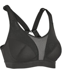 Women's High Support Bra With Crossed Straps - Black - 2XL-3XL