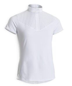 Women's Horse Riding Short-sleeved Competition Polo 500 - White - L