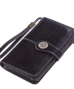 Womens Leather Credit Card Holder Wallet RFID Secure 24 Slots