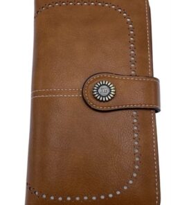 Womens Leather Credit Card Holder Wallet RFID Secure 24 Slots - Brown