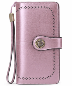 Women's Long Leather Wallet - Pink