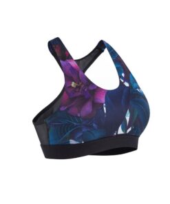 Women's Medium Support Racer Back Sports Bra With Cups - Multi coloured - UK 6