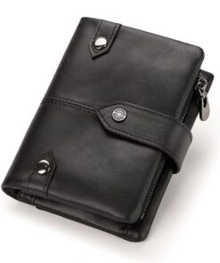 Women's Premium Genuine Cowhide Leather Wallet with Smart Design - Black