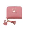 Women's PU Leather Cute Custom Wallet - Dark Pink