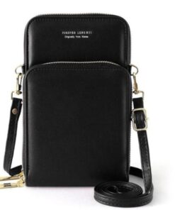 Women's Purse Wallet Crossbody Cell Phone Holder - Black