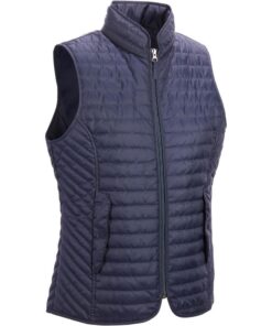 Women's Sleeveless Horse Riding Down Jacket 100 - Black - Blue - UK 18