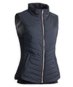 Women's Sleeveless Horse Riding Down Jacket 500 - Black/Rose Gold Zip - XS