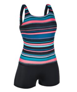 Women's Swimming 1-Piece Swimsuit Heva Shorty Mexi - Black - UK 10