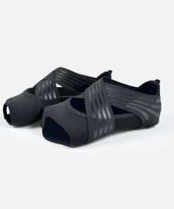 Women's Toeless Non-Slip Grip Yoga Socks - Black