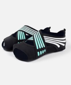 Women's Toeless Non-Slip Grip Yoga Socks - Green