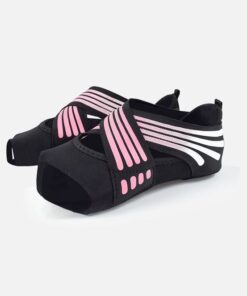 Women's Toeless Non-Slip Grip Yoga Socks - Pink