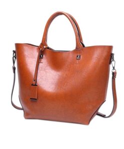 Women's Top Handle Satchel Handbag - Brown