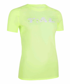Women's Trail Running Short-Sleeved T-Shirt Graph - Yellow - UK 4