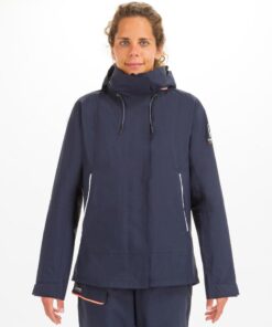 Women's waterproof wind-proof rain jacket sailing 300 navy - S