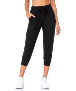 Women's Yoga Capri Pants Loose Drawstring Sweatpants Lounge Running Gym Pants - 2XL