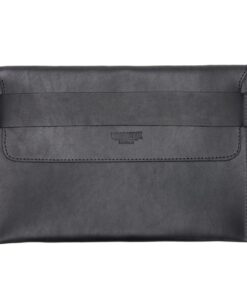 Woodstock Leather - 14" Genuine Leather Nova Laptop Sleeve For Macbook - Black
