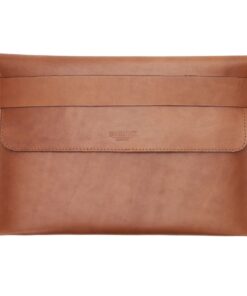 Woodstock Leather - 14" Genuine Leather Nova Laptop Sleeve For Macbook - Pecan