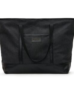Woodstock Leather Bushveld Canvas and Leather Two-Tone Weekender Bag - Black
