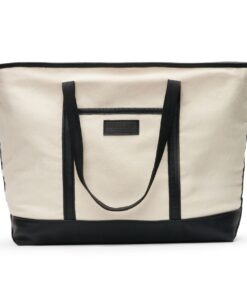 Woodstock Leather Bushveld Canvas and Leather Two-Tone Weekender Bag - Milk