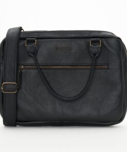 Woodstock Leather Finley Laptop Bag - Black