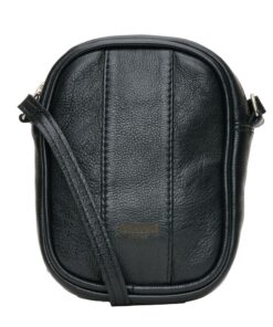 Woodstock Leather Genuine Leather Jordan Crossbody Bag - Black