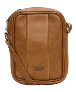 Woodstock Leather Genuine Leather Jordan Crossbody Bag - Pecan