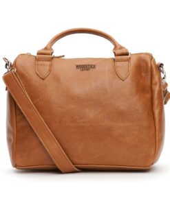 Woodstock Leather Genuine Leather Kirby Structured Handbag with Sling - Pecan
