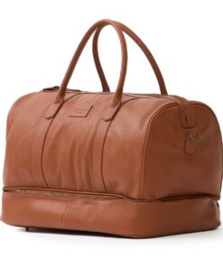Woodstock Leather Genuine Leather Sterling Double-Layer Weekender Bag