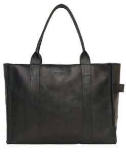 Woodstock Leather - Genuine Leather Structured Mia Bag - Black