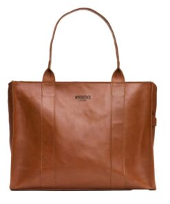 Woodstock Leather - Genuine Leather Structured Mia Bag - Pecan