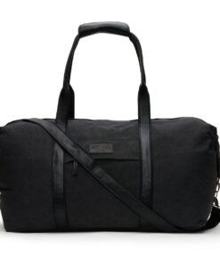 Woodstock Leather Kalahari Canvas and Leather Two-Tone Duffel Bag - Charcoal