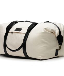 Woodstock Leather Kalahari Canvas and Leather Two-Tone Duffel Bag - MIlk